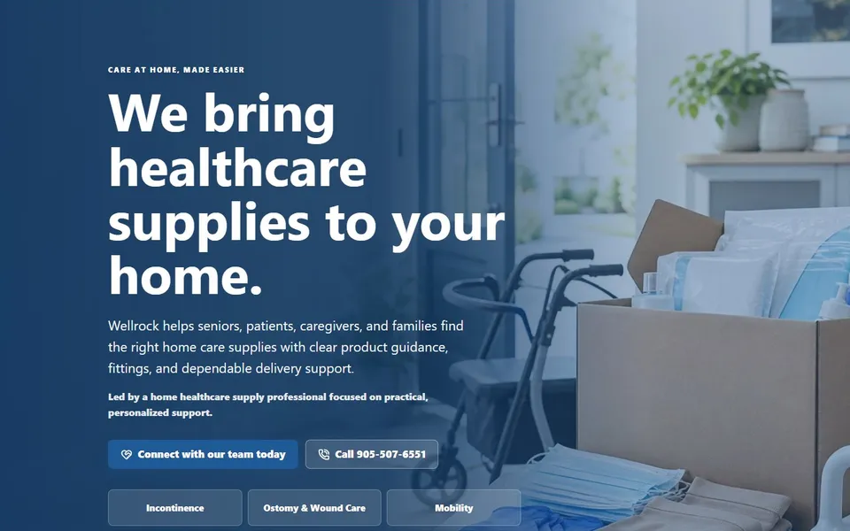Wellrock Healthcare landing page